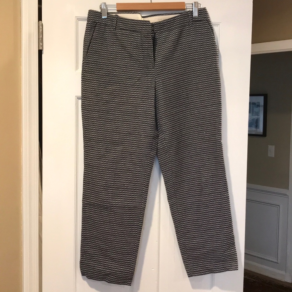 Jcrew cropped navy textured pants